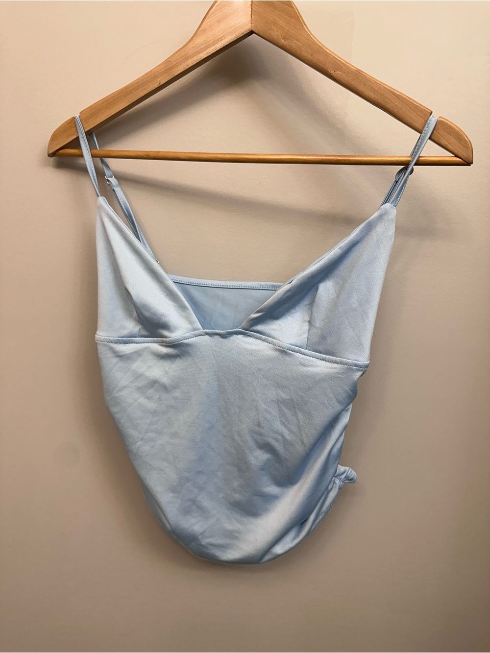 Light Blue Satin Camisole Tank Top